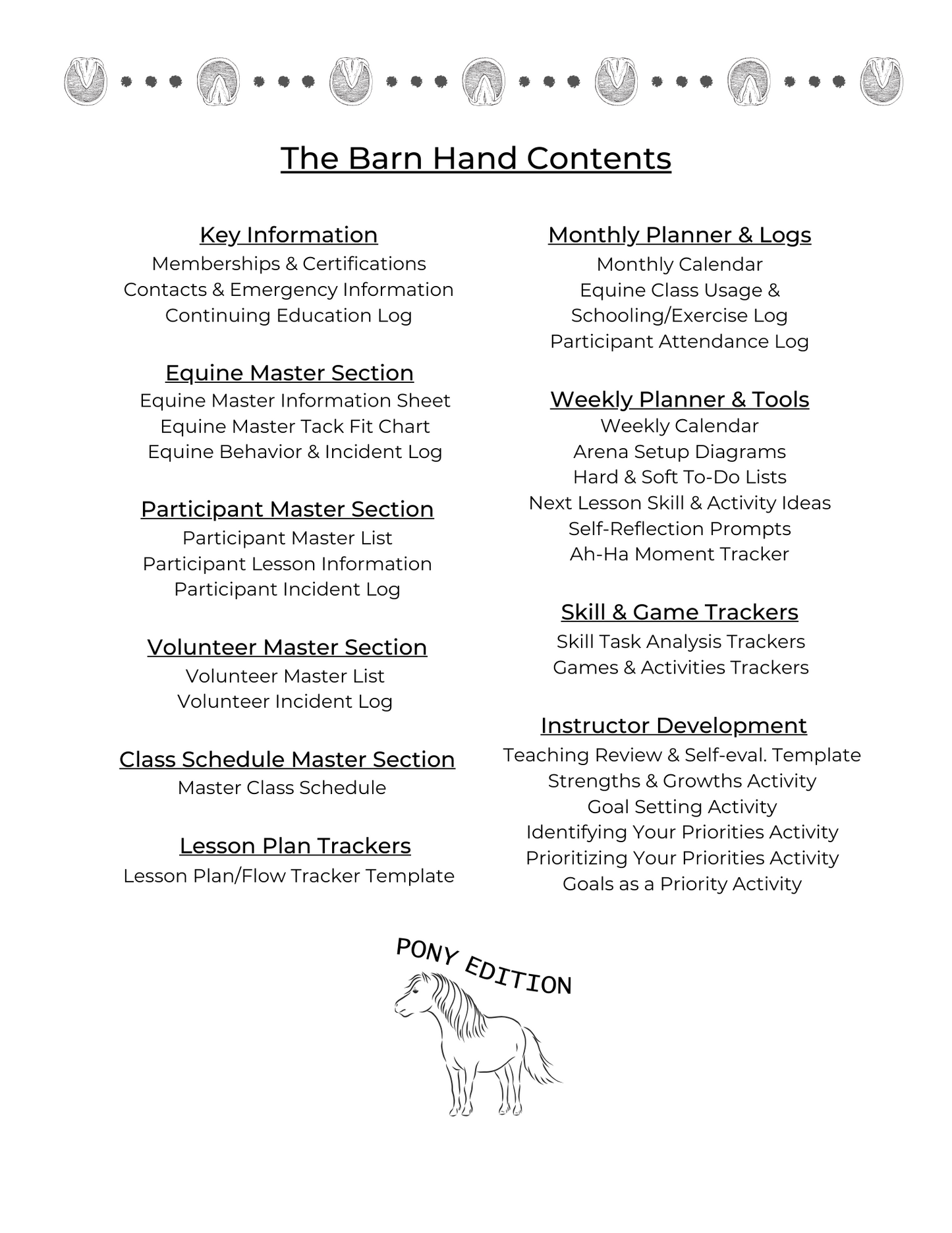 The Barn Hand- Pony Edition - PRINTED